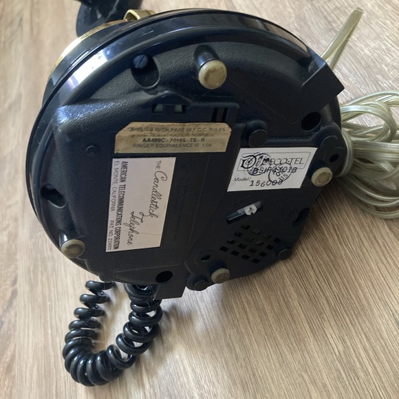 Vintage 1970's Deco-Tel Candlestick Telephone Black/Gold Tested Retro - Picture 8 of 8